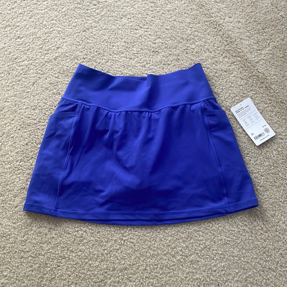 Athleta salutation stash 14.5” skort brand new with tags royal blue size medium